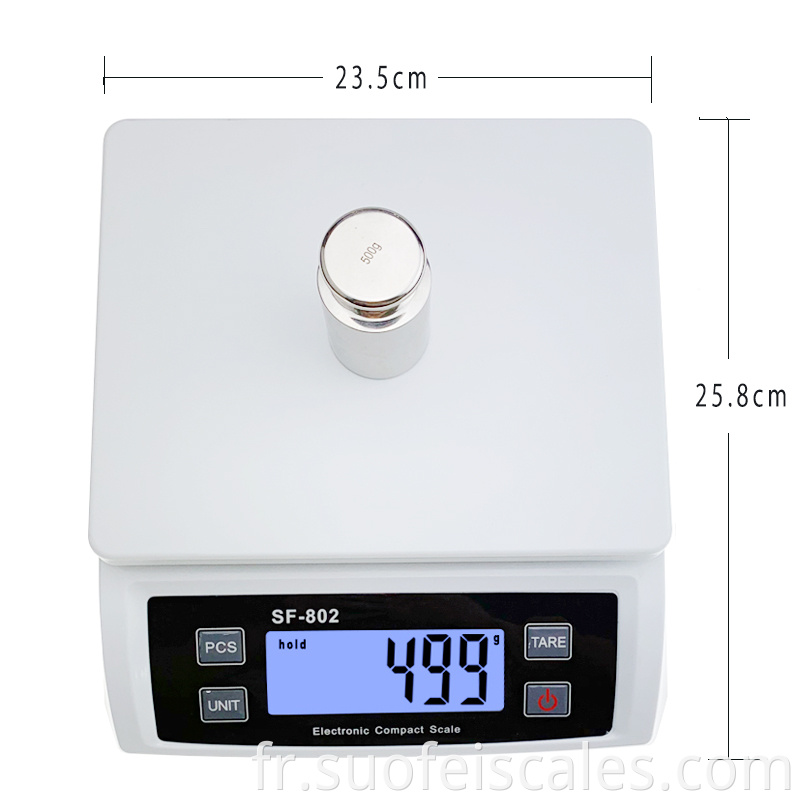 SF802 Scale de cuisine 30 kg 1g Poids Digital Postal Parcel Scale Balance d'expédition